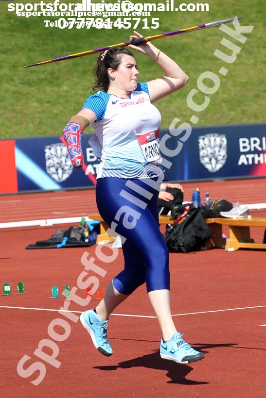 Womens javelin, 2019 Muller British Championships, Alexander Stadium, Birmingham. Photo: David T. Hewitson/Sports for All Pics